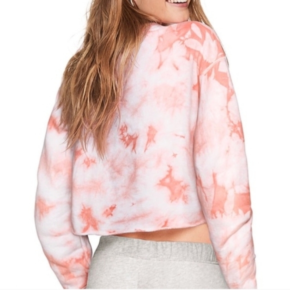 PINK Victoria's Secret Sweaters - Pink Victoria Secret Tyedye Sweatshirt Crop Sz S